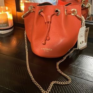Gorgeous orange bucket bag